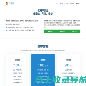 沙炮网：低成本创业，建网站、引流、带货